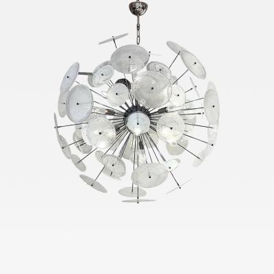  SimoEng Contemporary Chromed Sputnik Chandelier With Venied White 