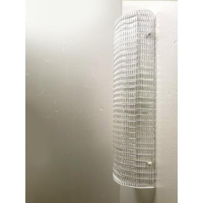  SimoEng Contemporary Clear Diamanted Rectangular Murano Glass Wall Sconce