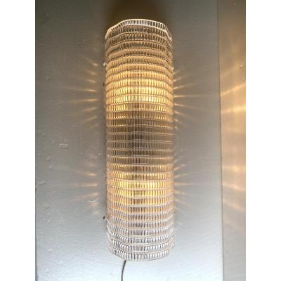  SimoEng Contemporary Clear Diamanted Rectangular Murano Glass Wall Sconce