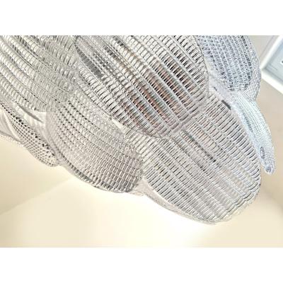  SimoEng Contemporary Diamanted Trasparent Petals Murano Glass Chandelier by Simoeng