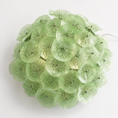  SimoEng Contemporary Floreal Green Murano Glass Flush Mount by Simoeng