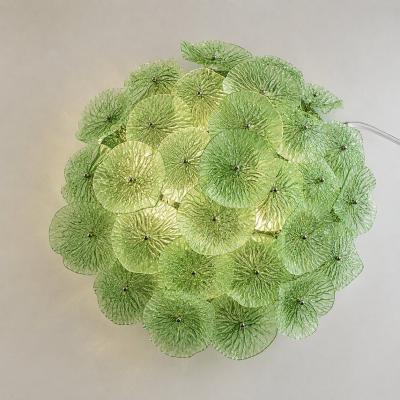  SimoEng Contemporary Floreal Green Murano Glass Flush Mount by Simoeng
