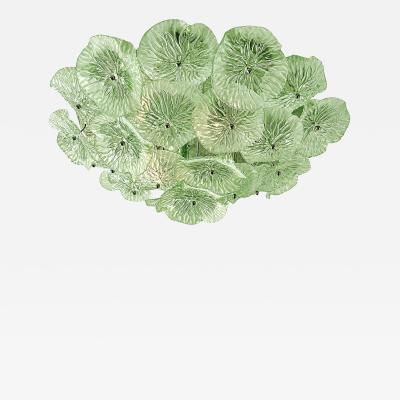  SimoEng Contemporary Floreal Green Murano Glass Flush Mount by Simoeng