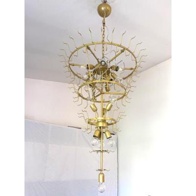  SimoEng Contemporary Frosted Selle Murano Glass Chandelier in Mazzega Style by Simoeng