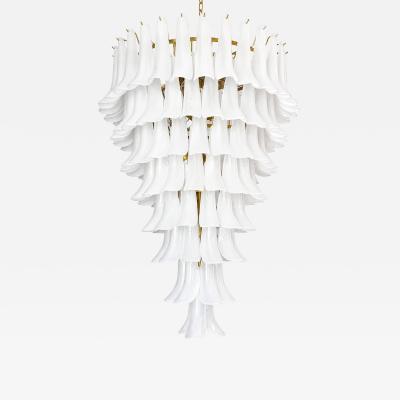  SimoEng Contemporary Frosted Selle Murano Glass Chandelier in Mazzega Style by Simoeng