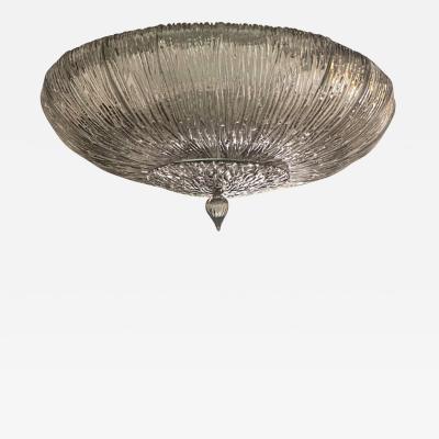  SimoEng Contemporary Fume Brindle Murano Glass Flush Mount in Venini Style