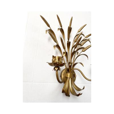  SimoEng Contemporary Gold Florentine Wrought Iron Ears Wall Lamp