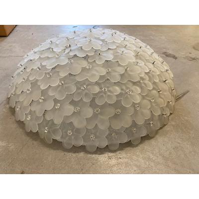  SimoEng Contemporary Gold Flowers Murano Glass Flush Mount