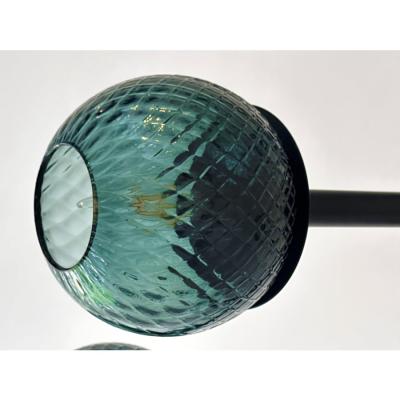 SimoEng Contemporary Green Spheres Murano Glass Sputnik Chandelier by Simoeng
