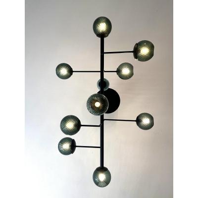  SimoEng Contemporary Green Spheres Murano Glass Sputnik Chandelier by Simoeng