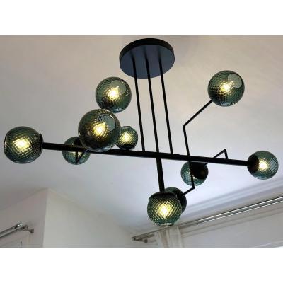  SimoEng Contemporary Green Spheres Murano Glass Sputnik Chandelier by Simoeng