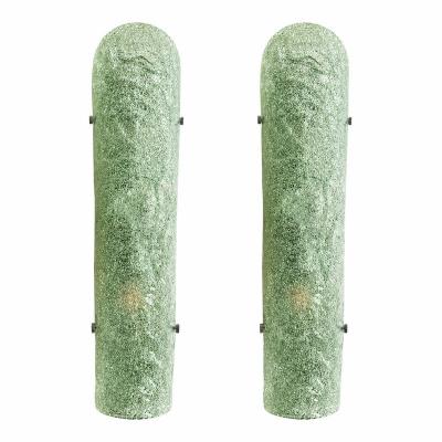  SimoEng Contemporary Hammered Green Graniglia Murano Glass Wall Sconces Set of Two