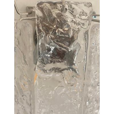  SimoEng Contemporary Hammered Strips Listelli Murano Glass Wall Sconce