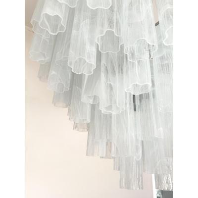  SimoEng Contemporary Huge Venied White Alabastro Tronchi Murano Glass Chandelier