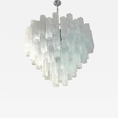 SimoEng Contemporary Huge Venied White Alabastro Tronchi Murano Glass Chandelier