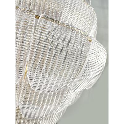  SimoEng Contemporary Imperial Diamanted Trasparent Petals Murano Glass Chandelier