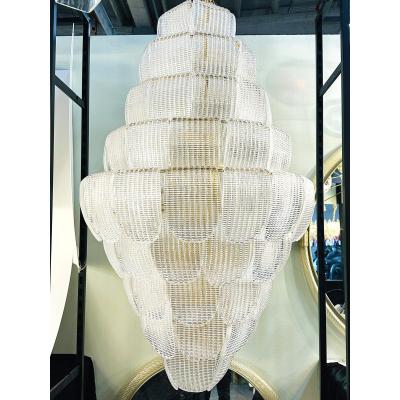  SimoEng Contemporary Imperial Diamanted Trasparent Petals Murano Glass Chandelier