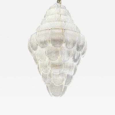  SimoEng Contemporary Imperial Diamanted Trasparent Petals Murano Glass Chandelier