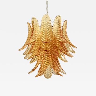  SimoEng Contemporary Italian Amber Felci Murano Glass Chandelier