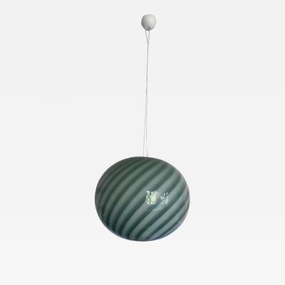 SimoEng Contemporary Italian Green and White Oval Pendant in Murano Glass