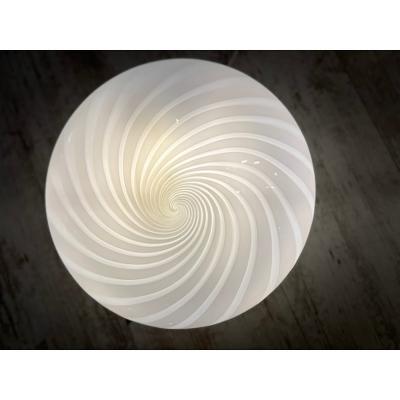  SimoEng Contemporary Italian Milky White Swirls Murano Glass Flush Mount or Wall Sconce