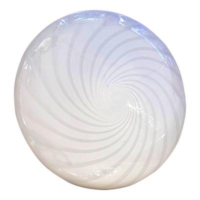  SimoEng Contemporary Italian Milky White Swirls Murano Glass Flush Mount or Wall Sconce