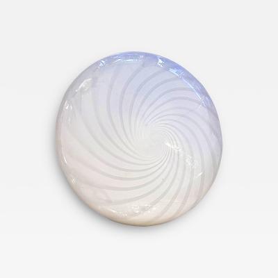  SimoEng Contemporary Italian Milky White Swirls Murano Glass Flush Mount or Wall Sconce