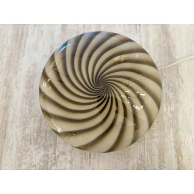  SimoEng Contemporary Italian Milky White and Brown Swirls Murano Glass