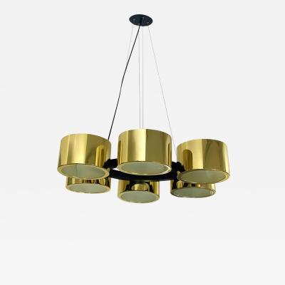  SimoEng Contemporary Italian Oval Metal Gold Chandelier