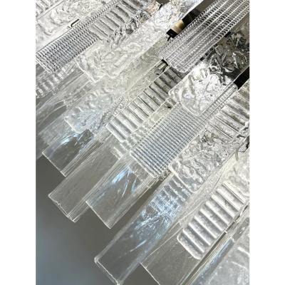  SimoEng Contemporary Italian Rectangular Strip Listelli Murano Chandelier by Simoeng