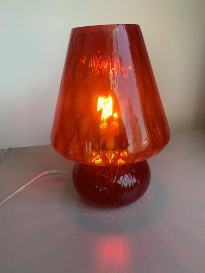  SimoEng Contemporary Lamp in Red Murano Glass Ballotton 