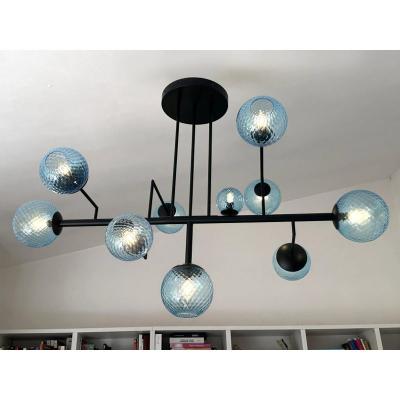  SimoEng Contemporary Light Blue Spheres Murano Glass Sputnik Chandelier by Simoeng