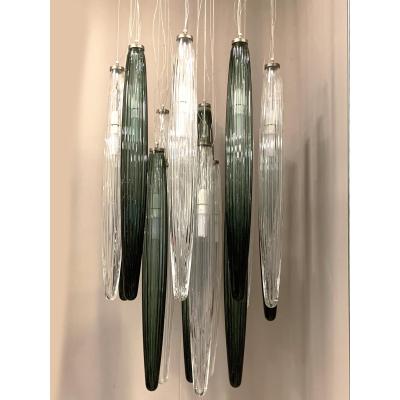  SimoEng Contemporary Luxury Italian Green Swords Murano Glass Cascade by Simoeng