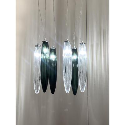  SimoEng Contemporary Luxury Italian Green Swords Murano Glass Little Cascade