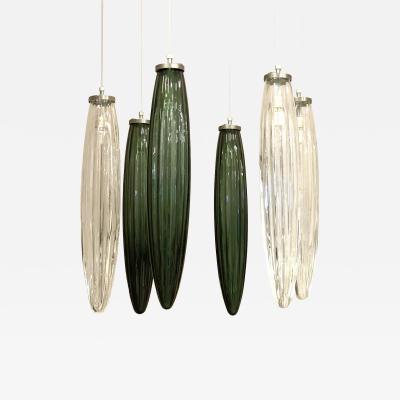  SimoEng Contemporary Luxury Italian Green Swords Murano Glass Little Cascade