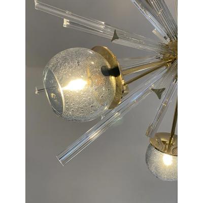  SimoEng Contemporary Mid Century Modern Style Sputnik Blue Murano Glass Chandelier