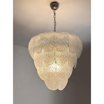  SimoEng Contemporary Modern Clear Graniglia Petals Murano Glass Chandelier by Simoeng