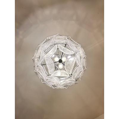  SimoEng Contemporary Modern Clear Petals Murano Style Glass Chandelier