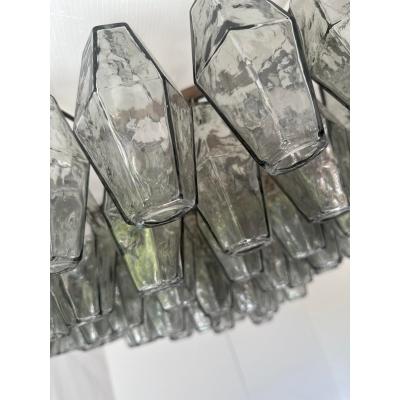 SimoEng Contemporary Modern Grey Poliedri Murano Glass Flush Mount by Simoeng