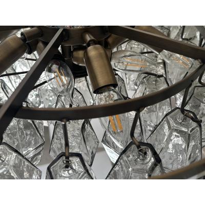  SimoEng Contemporary Modern Grey Poliedri Murano Glass Flush Mount by Simoeng
