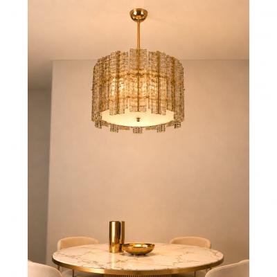  SimoEng Contemporary Modern Italian Fum Tropical Murano Glass Gold Chandelier