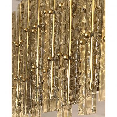  SimoEng Contemporary Modern Italian Fum Tropical Murano Glass Gold Chandelier