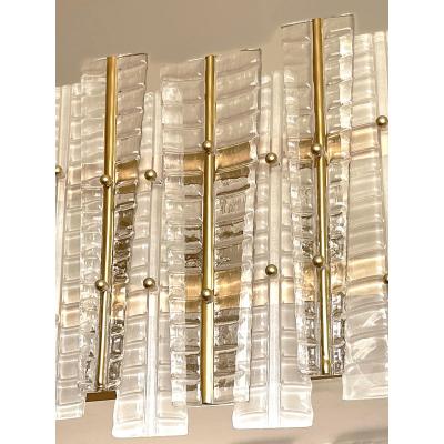  SimoEng Contemporary Modern Italian Tropical Murano Glass Gold Round Chandelier