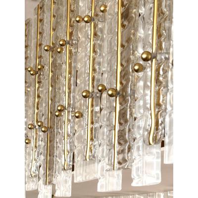  SimoEng Contemporary Modern Italian Tropical Murano Glass Square Flush Mount