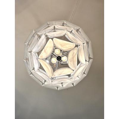 SimoEng Contemporary Modern Sanded Petals Murano Style Glass Chandelier