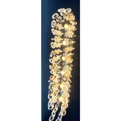  SimoEng Contemporary Multicolor Chains Murano Glass Flush Mount