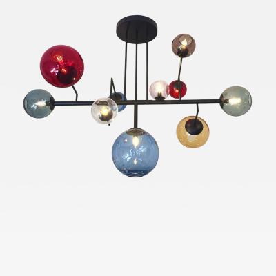  SimoEng Contemporary Multicolor Spheres Murano Glass Sputnik Chandelier by Simoeng