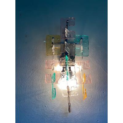  SimoEng Contemporary Multicolors Handmade C Wall Sconce in Venini Style