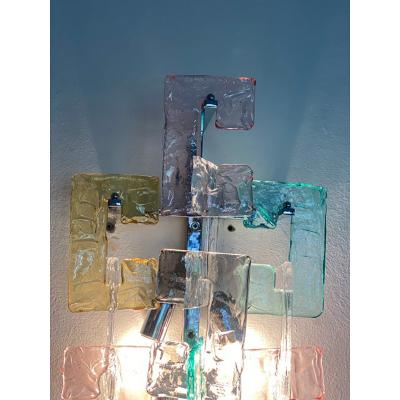  SimoEng Contemporary Multicolors Handmade C Wall Sconce in Venini Style