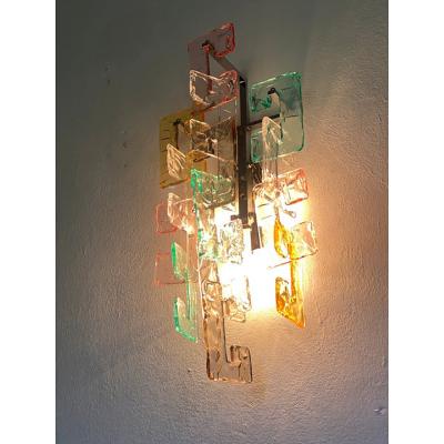  SimoEng Contemporary Multicolors Handmade C Wall Sconce in Venini Style